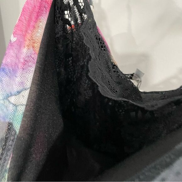 Multicolor Lace Women's Floral Rushed dress Large Fashion Nova - Picture 2 of 6